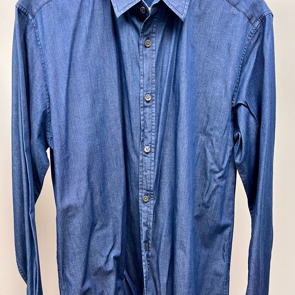 Theory Blue Casual Button Down Shirt